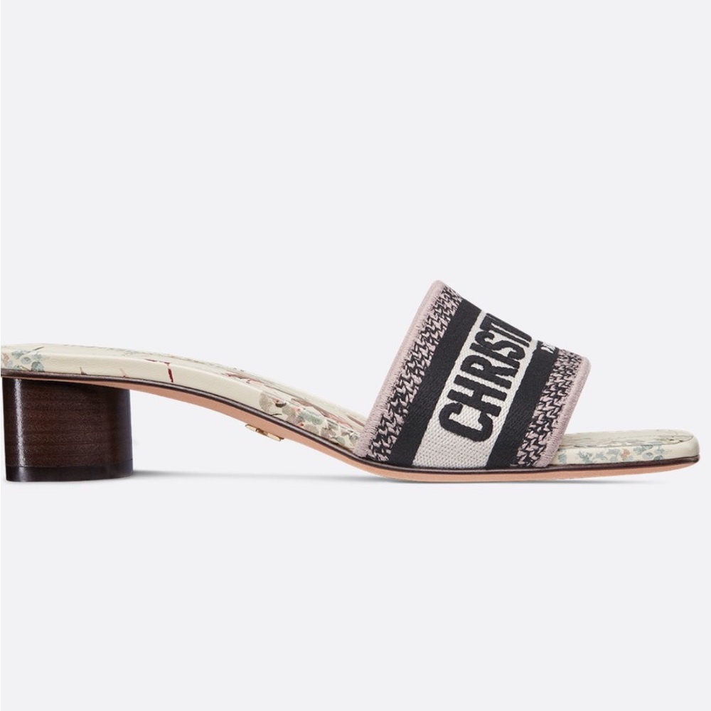 NWT Never worn size 38 Dior Dway Women's Black and Cream Pink Slide Mules